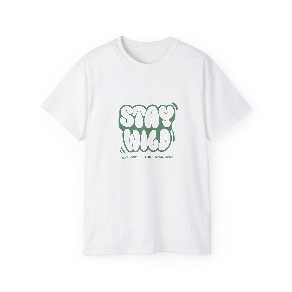 Buy Stay Wild Bold Typography Graphic T-Shirt, featuring bold lettering and a versatile look for casual outfits.