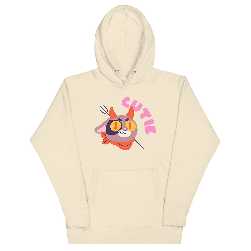 Thumbnail: Funny Cat Cartoon Character Adorable Kitten Hoodie ideal for any cat lover who wants to add fun to their wardrobe!
