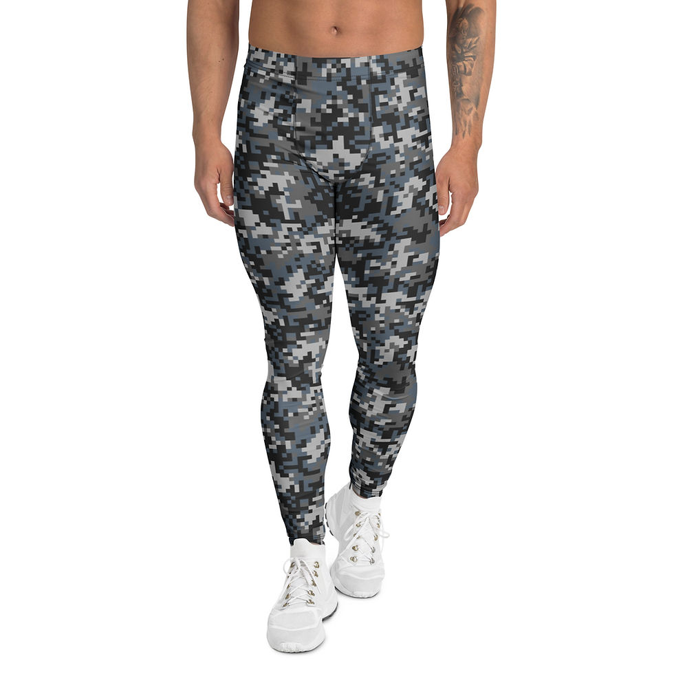 Urban Digital Pixel Camo Men's Leggings. Perfect for fitness or casual wear, these leggings combine comfort and unique design