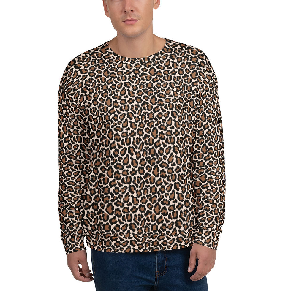 Comfort and flair with our Unique Leopard Print Unisex Sweatshirt for Casual Wear. Add a trendy touch to your wardrobe today!