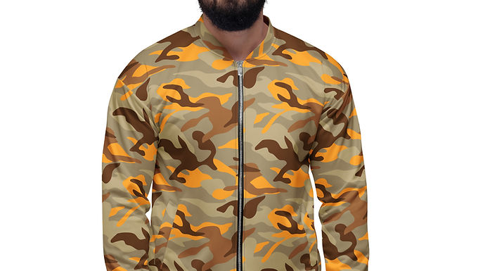 Camouflage Unisex Bomber Jacket for Outerwear