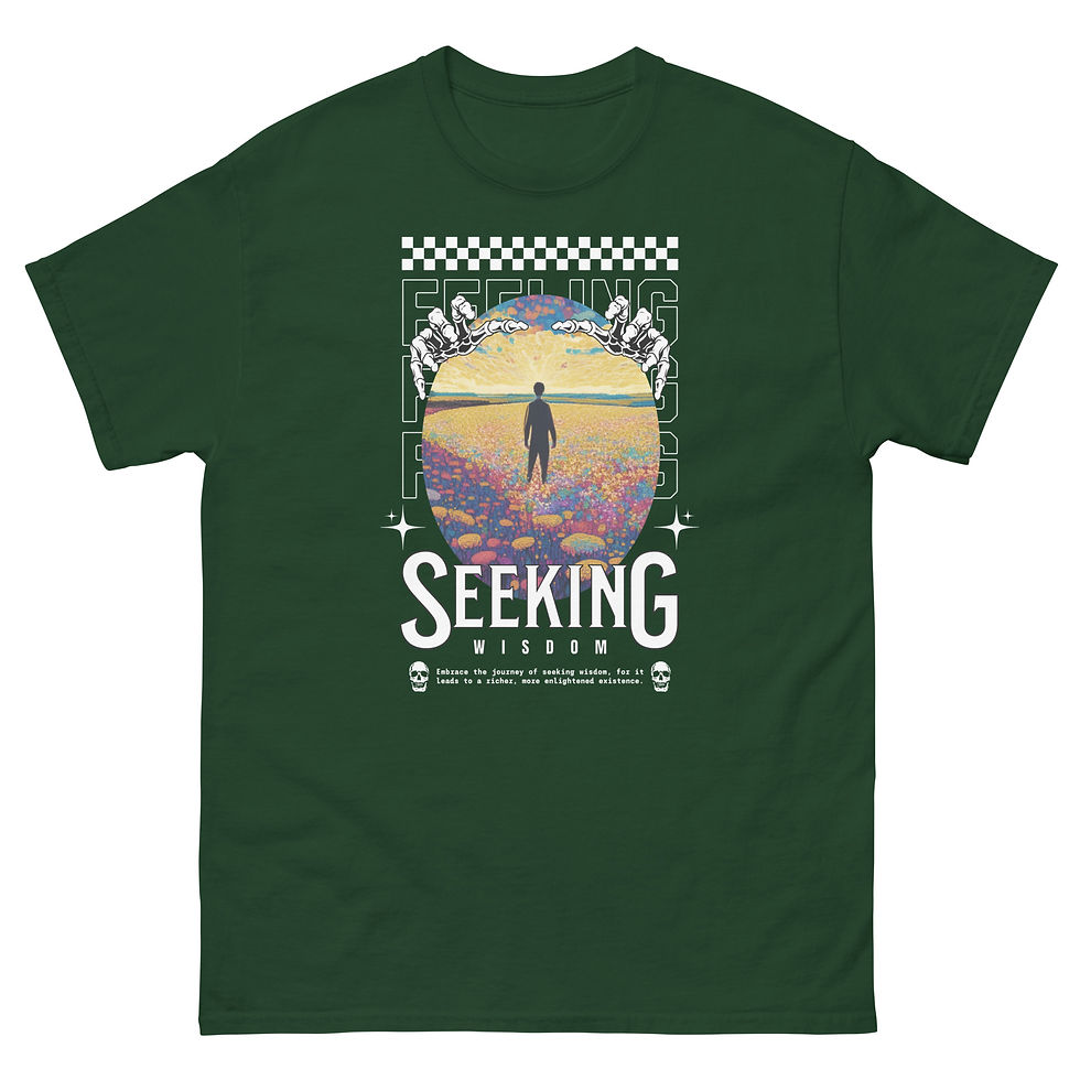 Thumbnail: Buy Unique Seeking Wisdom Graphic T-Shirt for Casual Wear. Shop this standout tee and express your individuality today!