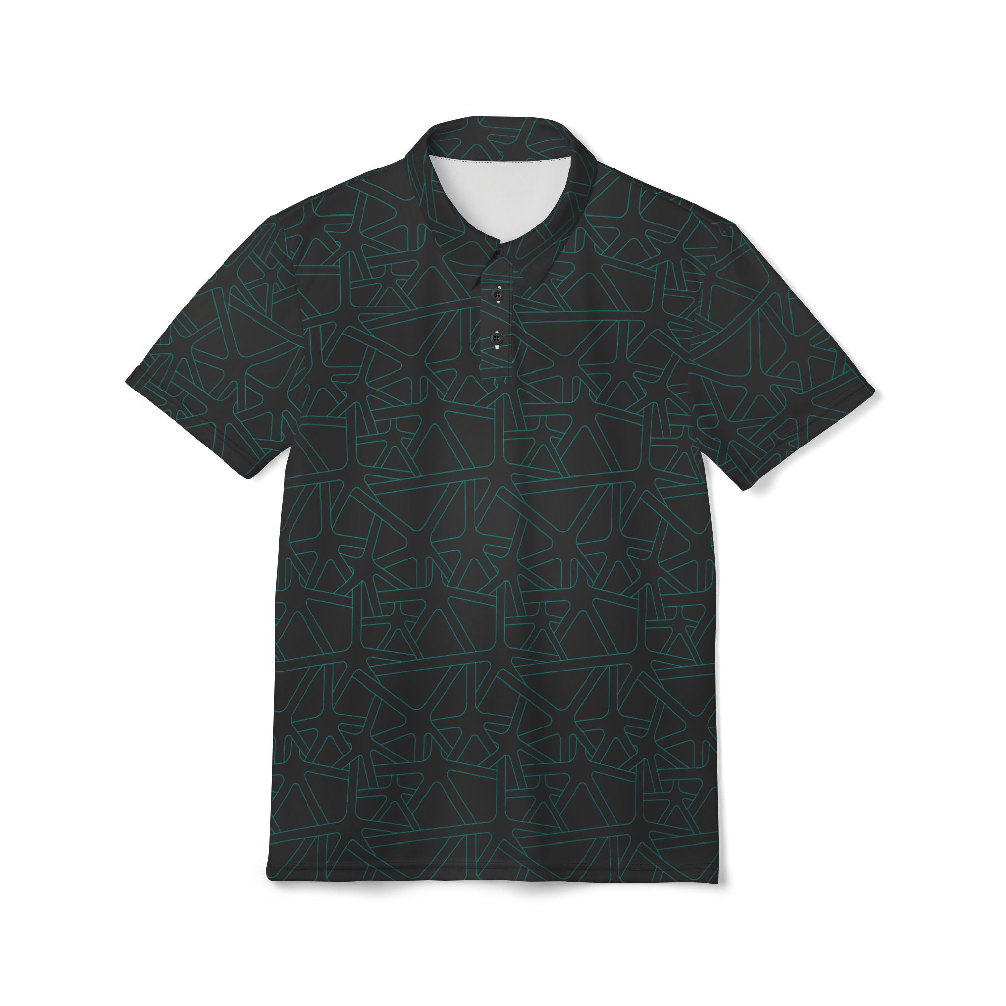 Modern Stylish Geometric Shapes Unisex Polo Shirt, a graphic-inspired essential that brings fresh style to any outfit.