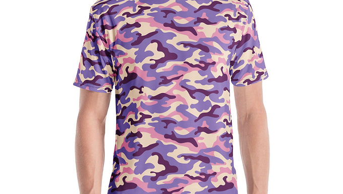 Bold Purple Camouflage Men's Crew Neck T-Shirt