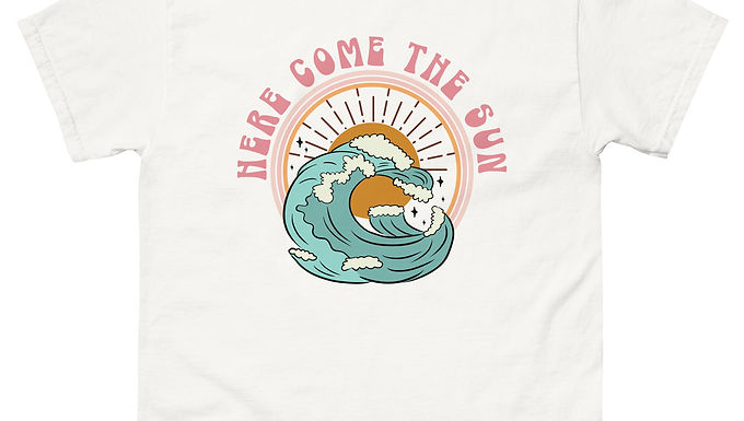 Here Come The Sun Summer Quote Graphic Tee for Casual Wear
