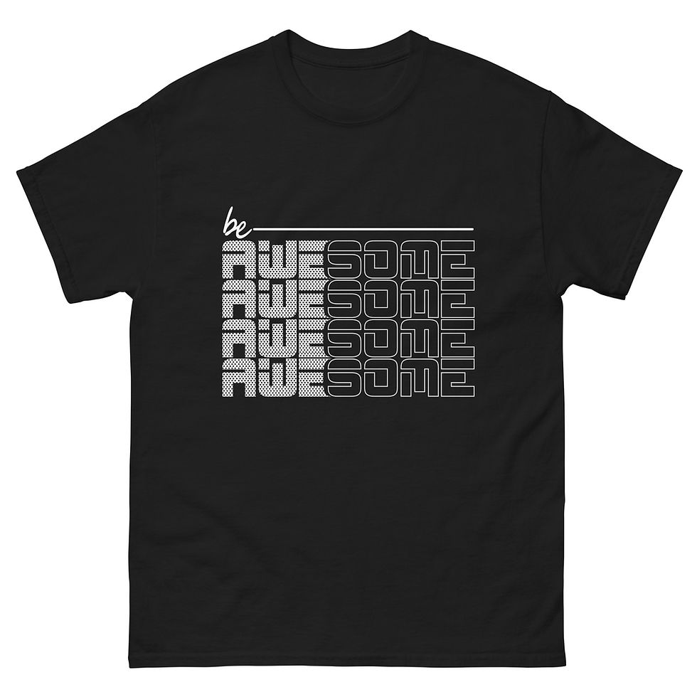 Shop Be Awesome Slogan Typography T-Shirt for Casual Street Wear. Bold design, ultimate comfort—make an impression every day!