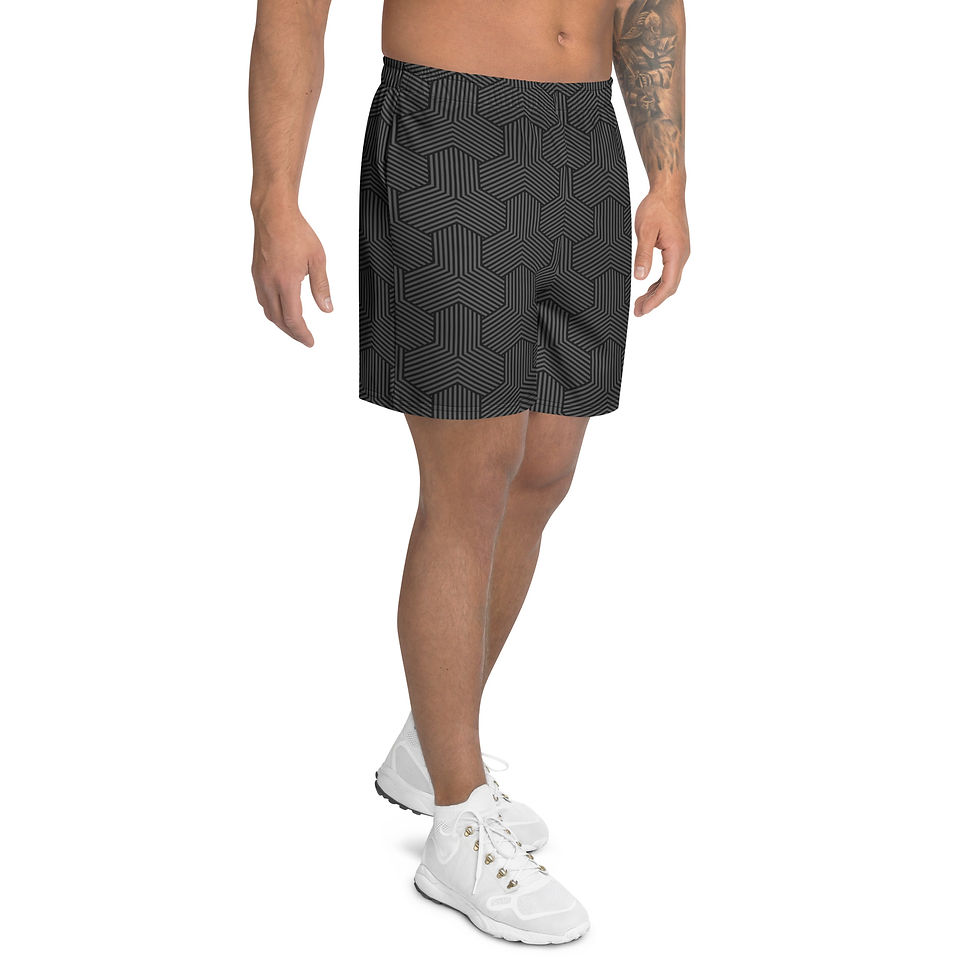 Thumbnail: Buy online Geometric Dark Gray Unisex Athletic Long Shorts — versatile, breathable, and designed for everyone on the move.