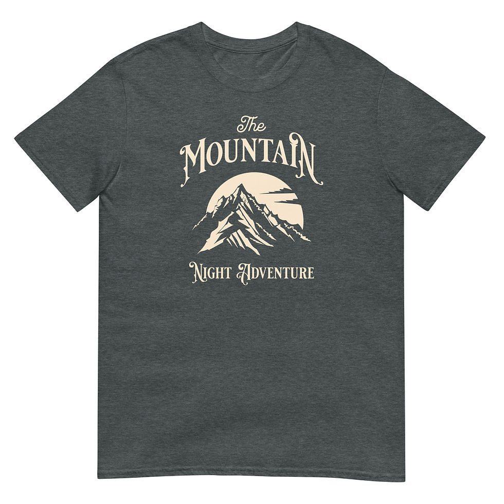 Thumbnail: Purchase online Mountain Night Adventure Nature T-Shirt. Adventure-ready, comfortable, and perfect for any nature enthusiast.