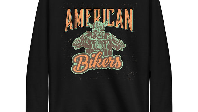 Vintage Skeleton Biker Sweatshirt – Retro Skull Motorcycle Pullover