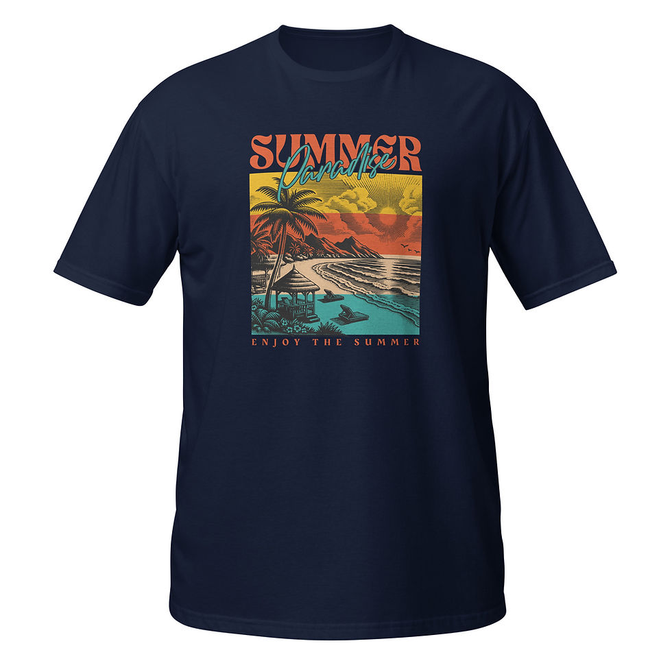 Buy online Vintage Summer Paradise Graphic T-Shirt. Retro flair, vibrant colors, and perfect for summer adventures!
