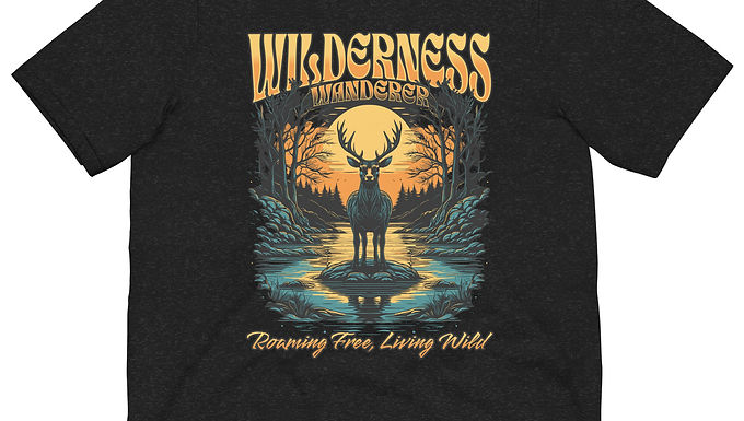 Deer Sunset Graphic Wilderness Wanderer T-Shirt