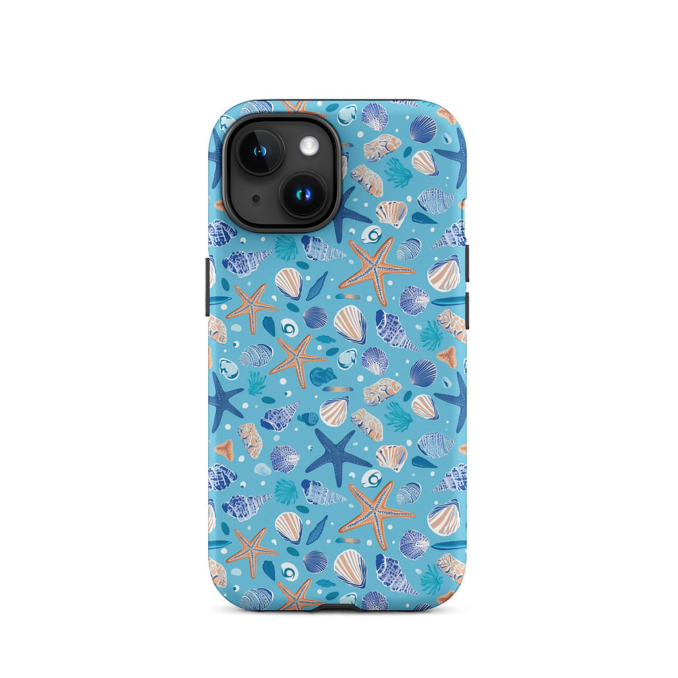 Thumbnail: Buy best price Sea Stars and Shells Pattern iPhone Tough Case online. Unique, sturdy, and perfect for any beach enthusiast.