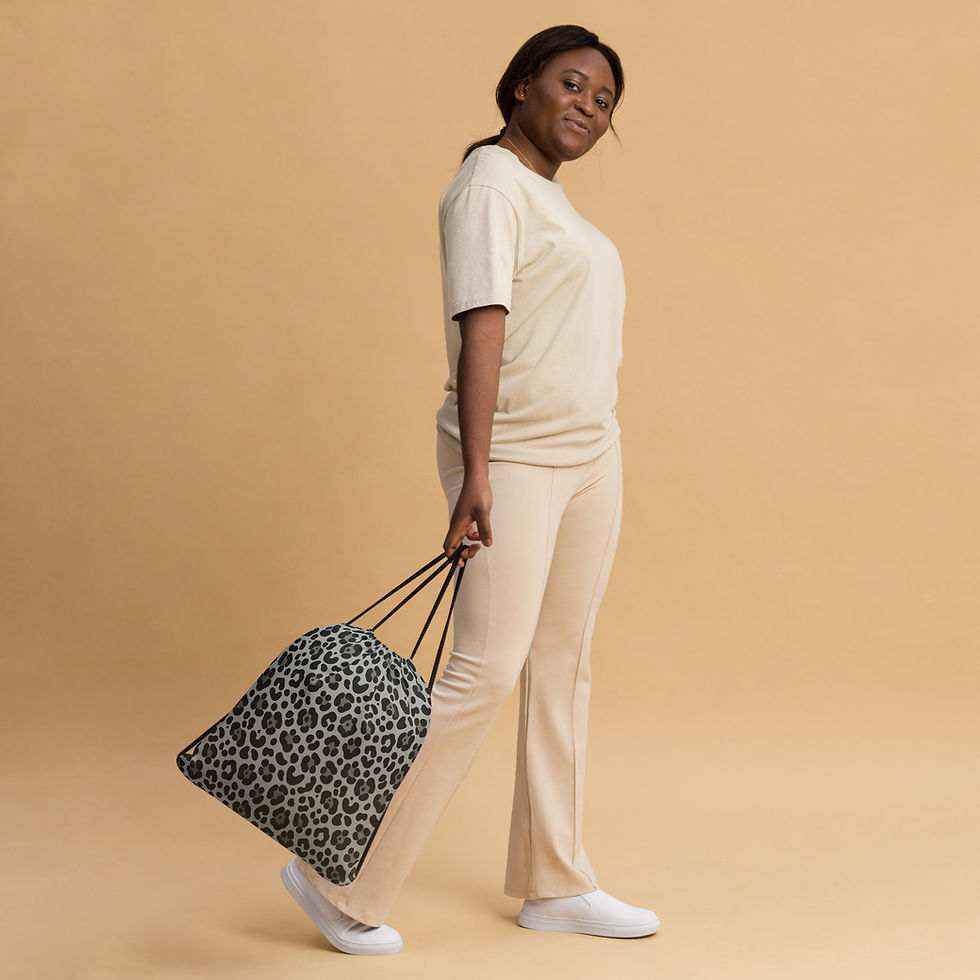 Unique Snow Leopard Print Drawstring Bag for Everyday Use. Stylish, durable, and ideal for school, gym, or travel. Shop now!