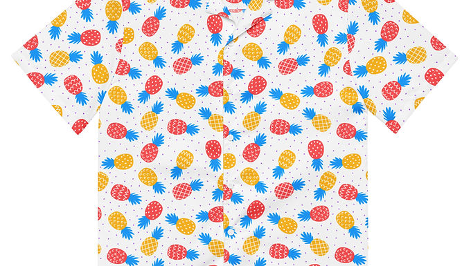 Colorful Pineapples Dots Unisex Button Shirt