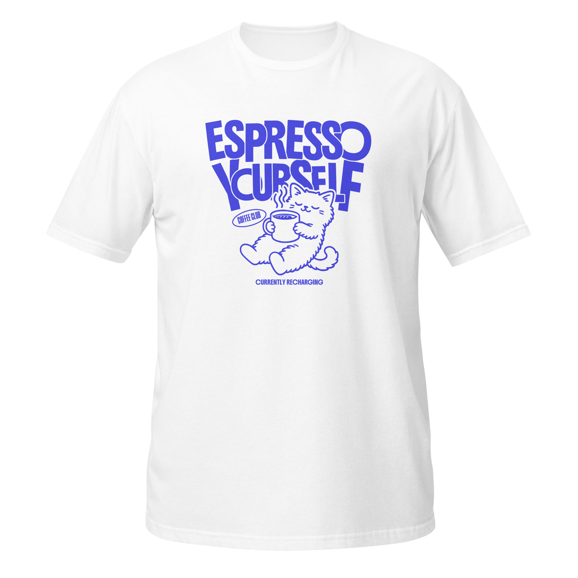 Buy online Espresso Yourself Cute Cat Coffee T-Shirt—blend your love for coffee and cats in this adorable, comfy tee.