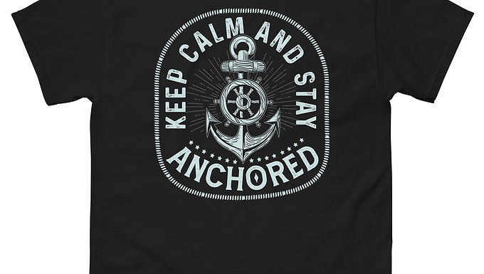 Keep Calm and Stay Anchored Typography T-Shirt