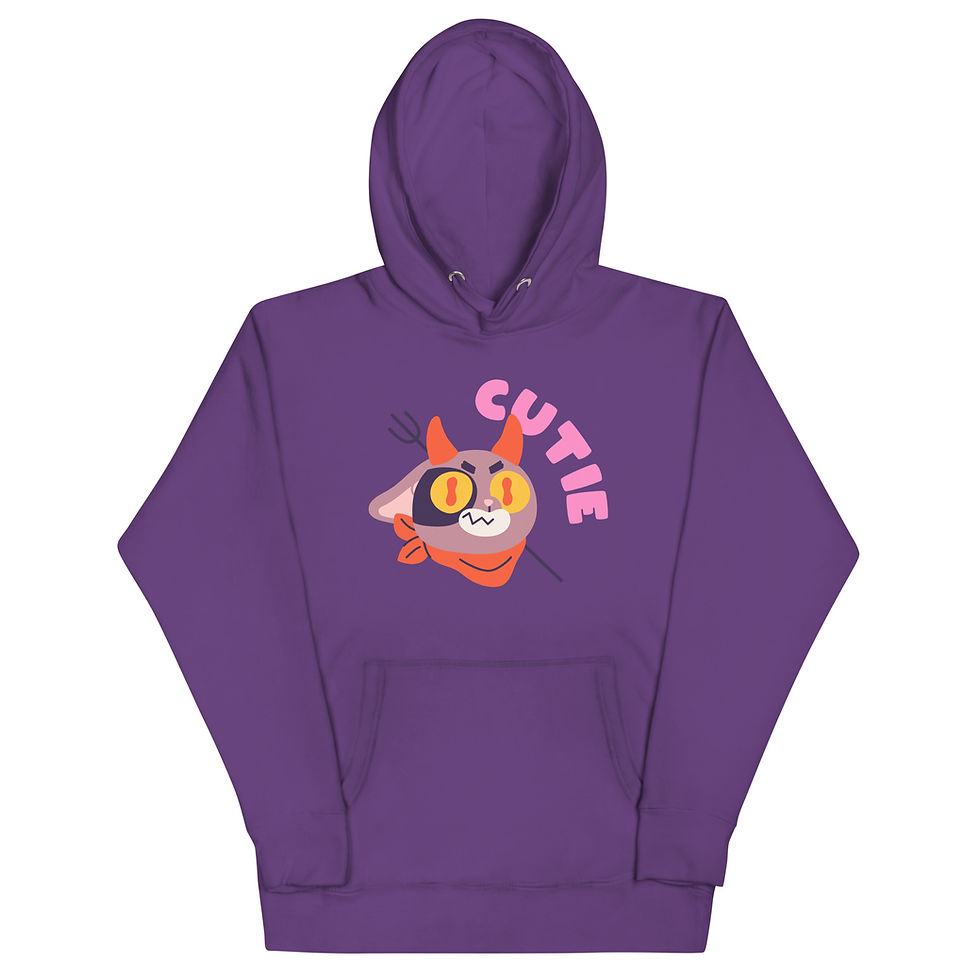 Thumbnail: Funny Cat Cartoon Character Adorable Kitten Hoodie ideal for any cat lover who wants to add fun to their wardrobe!