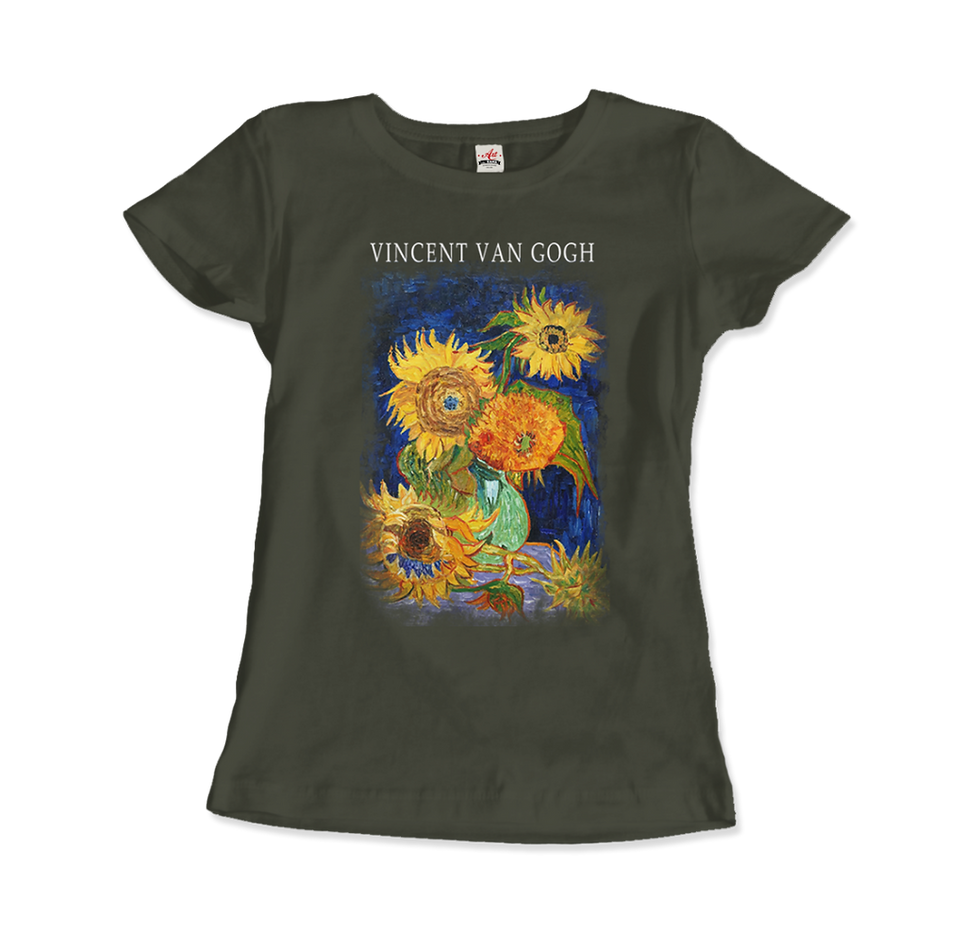 Thumbnail: Shop Vincent Van Gogh Five Sunflowers 1888 Artwork T-Shirt on Sale Online! Stylish, comfortable, and ideal for any art lover!
