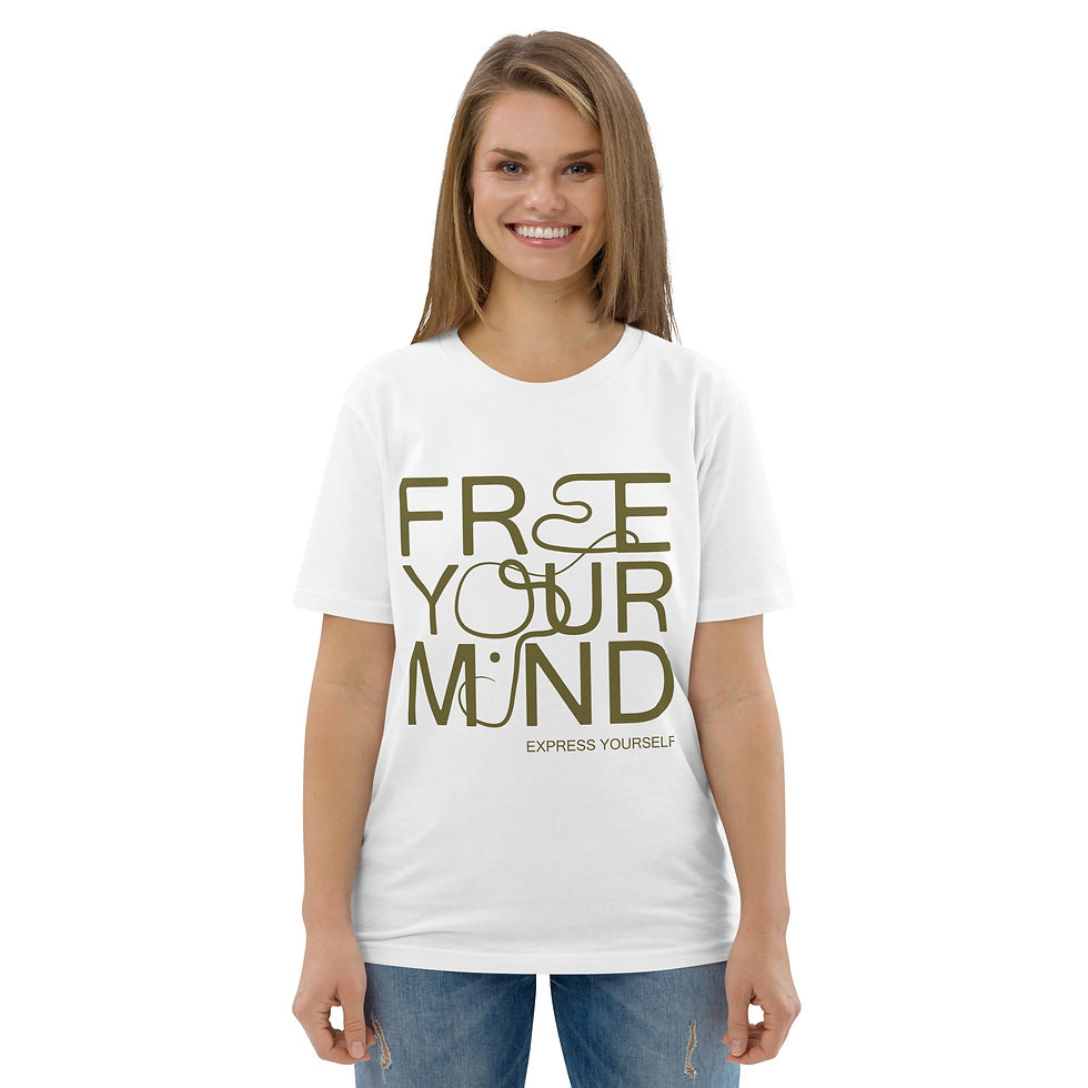 Buy Free Your Mind Typography Modern Graphic Design T-Shirt for Sale Online! Purchase yours today!