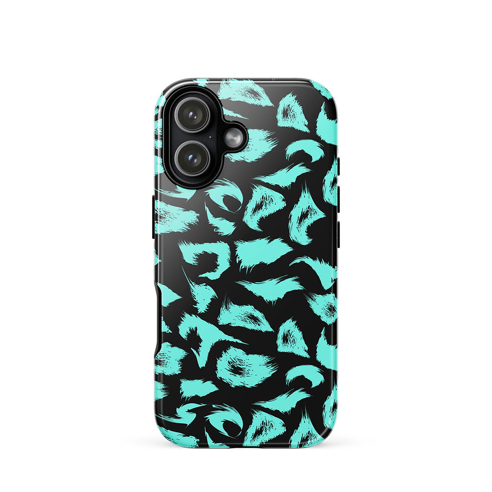 Thumbnail: Purchase online best Sleek Teal Tough iPhone Case with Bold Leopard Print for Sale. Stylish, tough, and made to stand out!
