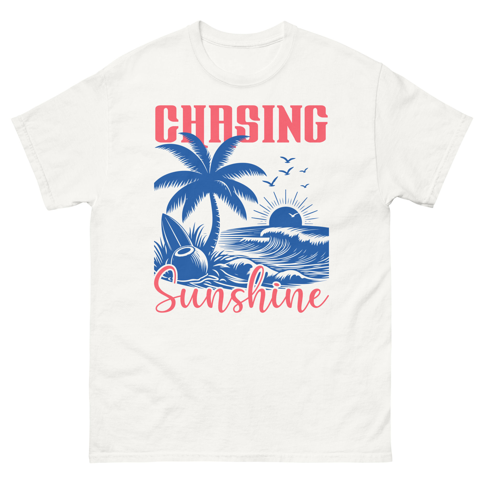 Shop online Vintage Chasing Sunshine Typography T-Shirt for Casual Wear. Ideal for everyday outfits and fashion lovers!