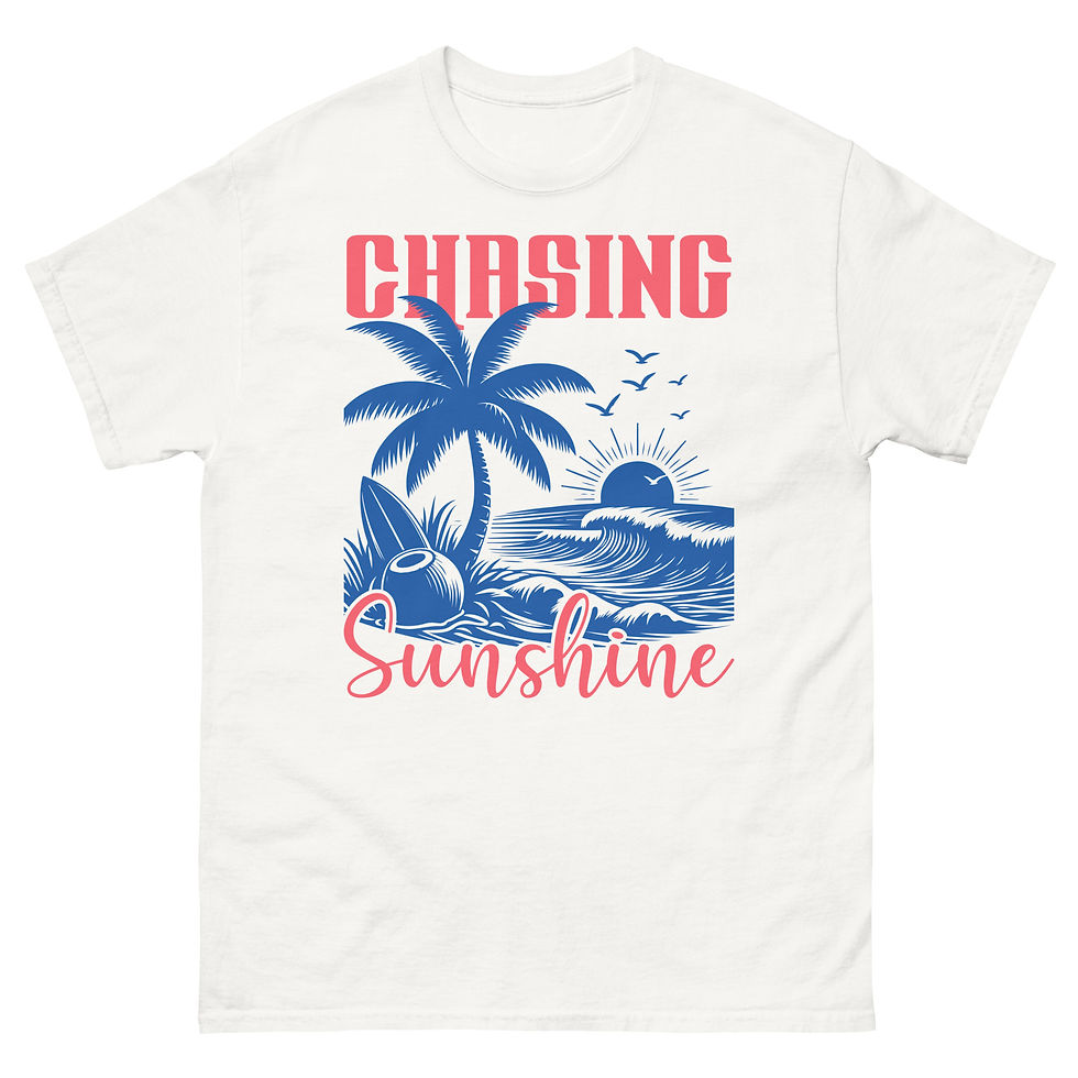 Shop online Vintage Chasing Sunshine Typography T-Shirt for Casual Wear. Ideal for everyday outfits and fashion lovers!