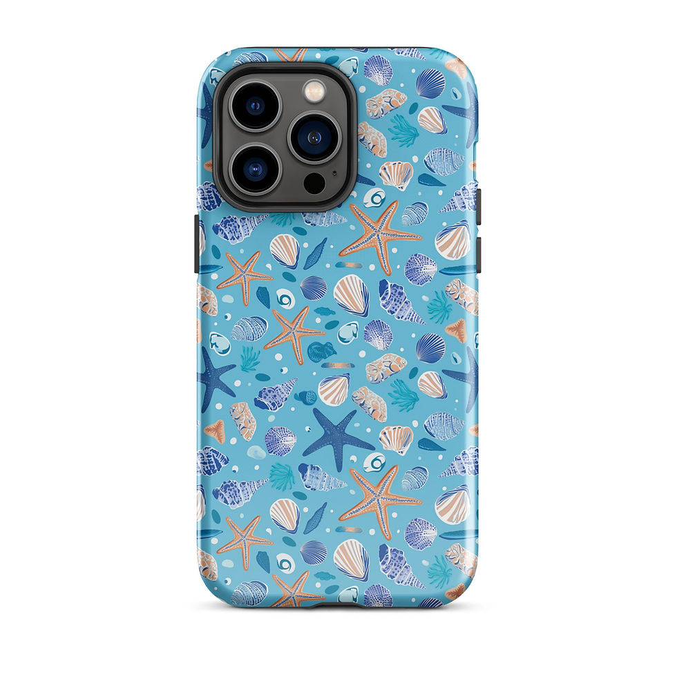 Thumbnail: Buy best price Sea Stars and Shells Pattern iPhone Tough Case online. Unique, sturdy, and perfect for any beach enthusiast.