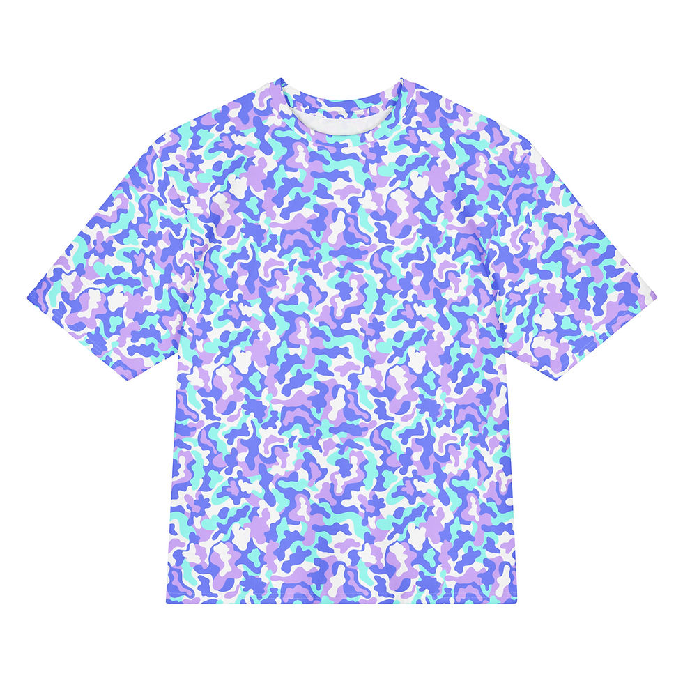 Buy online Colorful Camouflage Oversized Cotton T-Shirt. Soft, stylish, and uniquely vibrant fashion for any occasion.