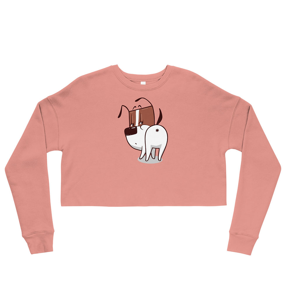 Show your playful side with our Emoji Cartoon Character Dog Emoticon Crop Sweatshirt perfect for dog lovers and trendsetters!