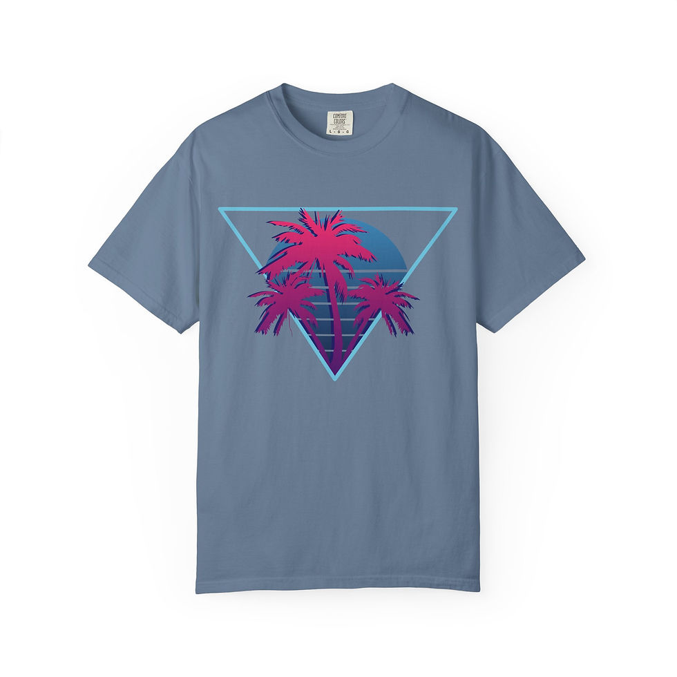 Thumbnail: Beautiful Neon Palm Trees Vaporwave Tee Shirt. Stand out with our Beautiful Neon Palm Trees Vaporwave Tee Shirt. Shop Online!