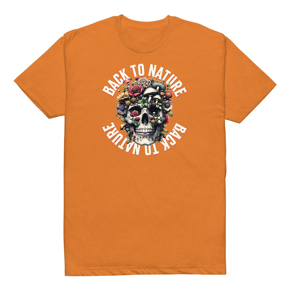 Thumbnail: Shop the Back To Nature Organic Skull Unisex Fitted T-Shirt for eco-friendly style and comfort. Perfect fit for any wardrobe.