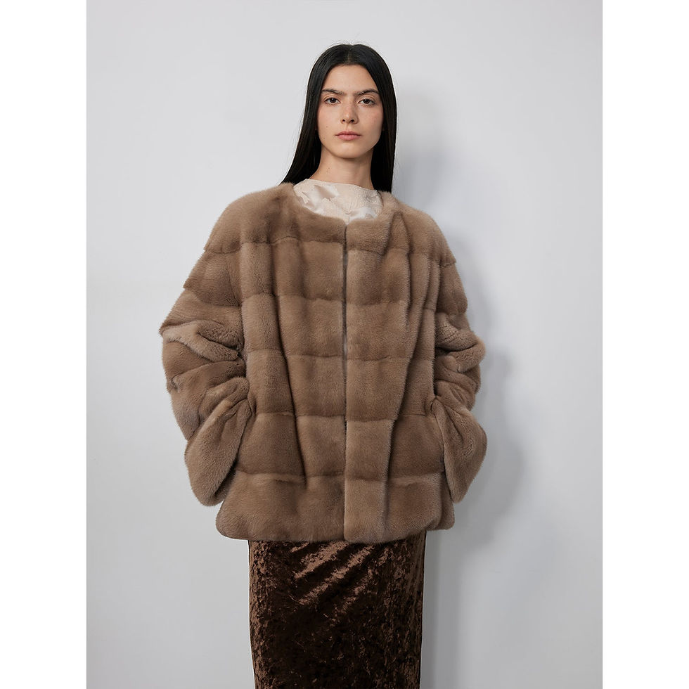 Thumbnail: Shop Vintage Clock Velvet Mink Fur Coat Winter online on sale!