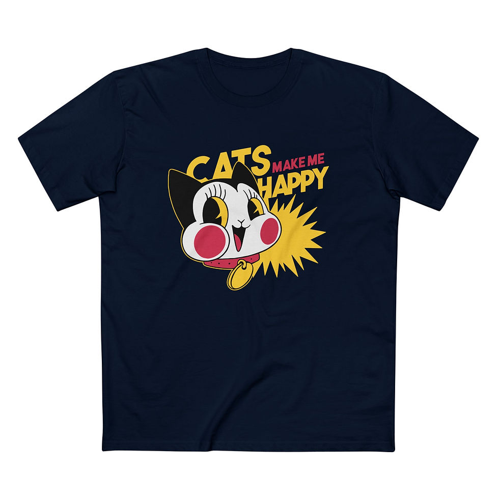 Thumbnail: Cats Make Me Happy T-Shirt Funny Cat Tee Shirt. Show off your love for cats! Buy this funny Cats Make Me Happy t-shirt Shop