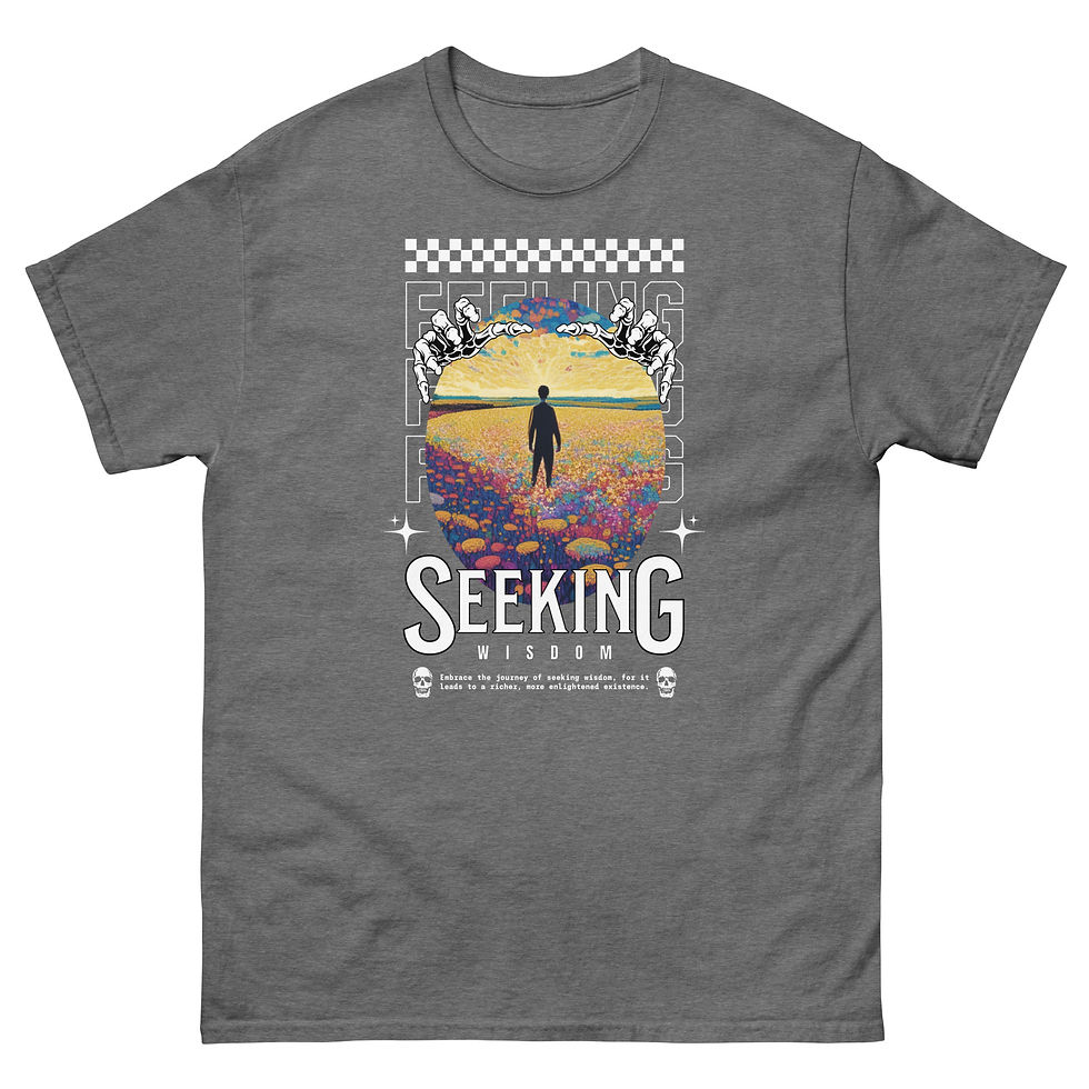 Thumbnail: Buy Unique Seeking Wisdom Graphic T-Shirt for Casual Wear. Shop this standout tee and express your individuality today!