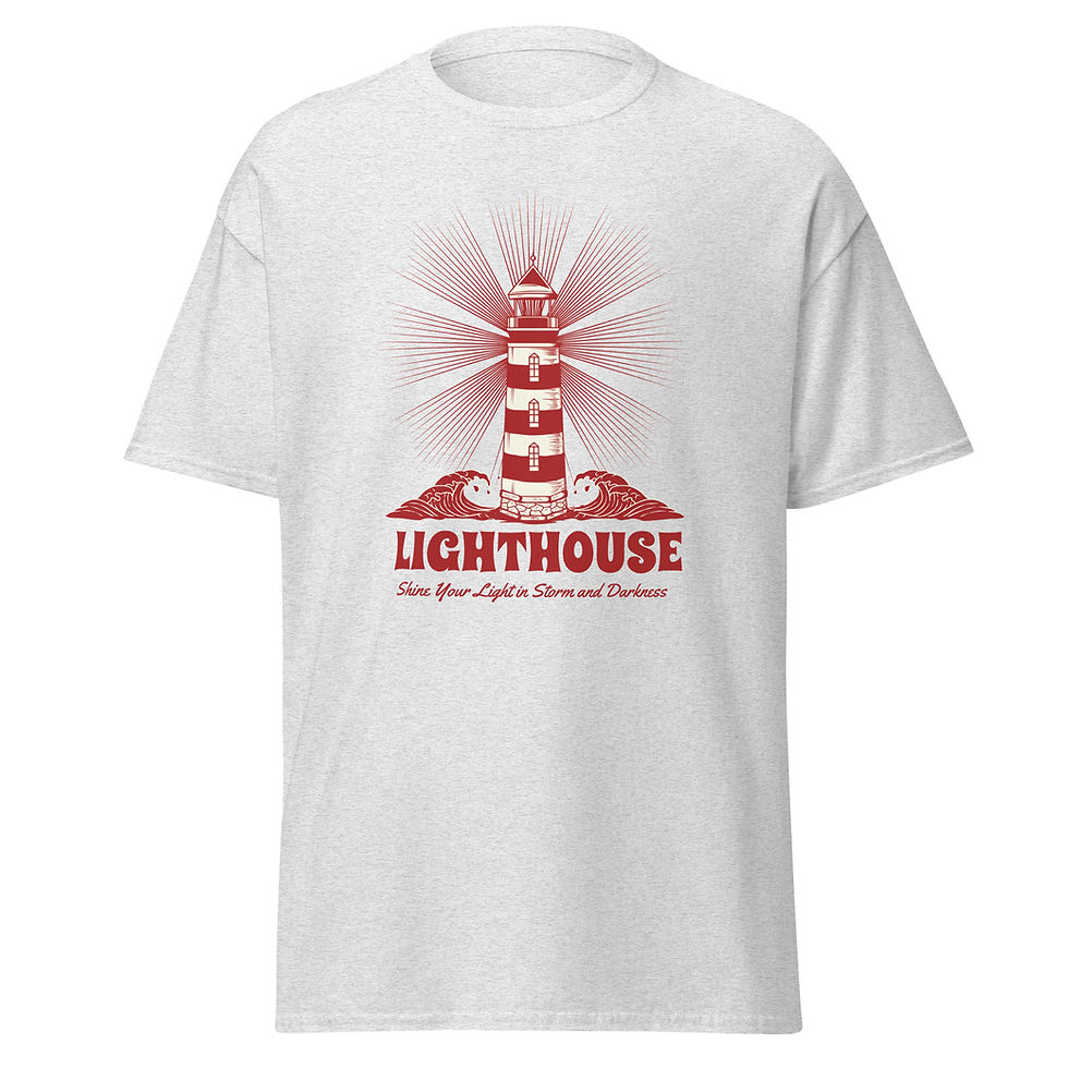Thumbnail: Coastal Lighthouse and Ocean Waves T-Shirt—a must-have for ocean enthusiasts. Shop now for unique coastal style and comfort!