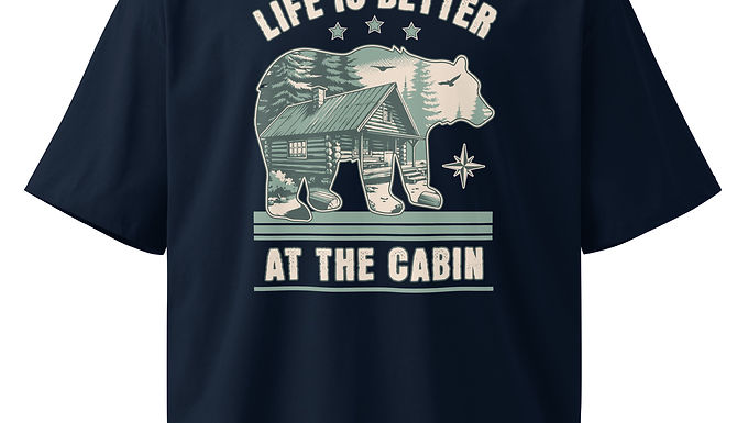 Cabin Life Unisex Organic Oversized High Neck T-Shirt