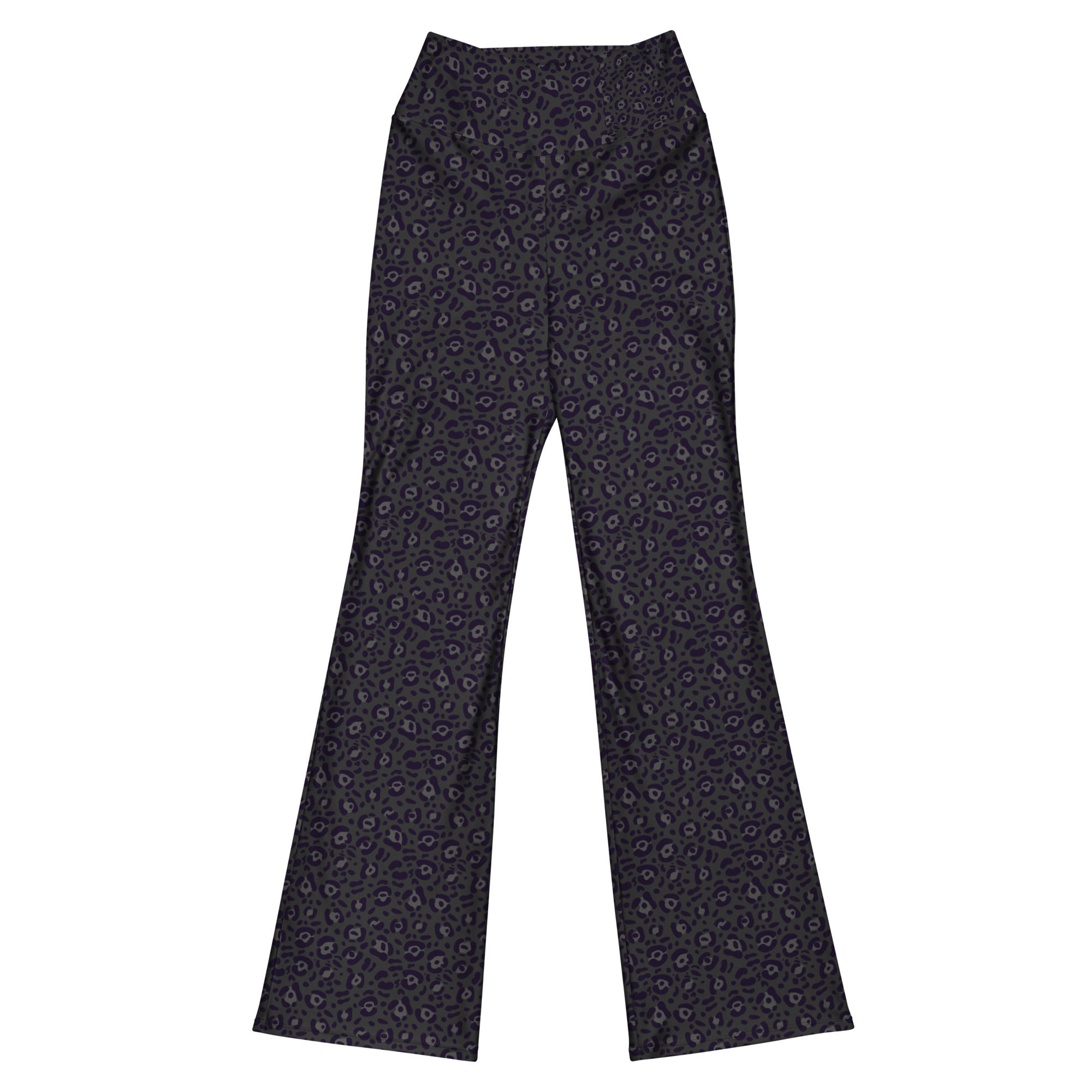 Buy online Bold Black Leopard Print Flare Leggings. Shop now for the ultimate blend of comfort, flair, and bold fashion.