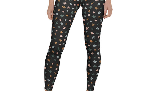 Colorful Starfish Print Leggings for Active Wear