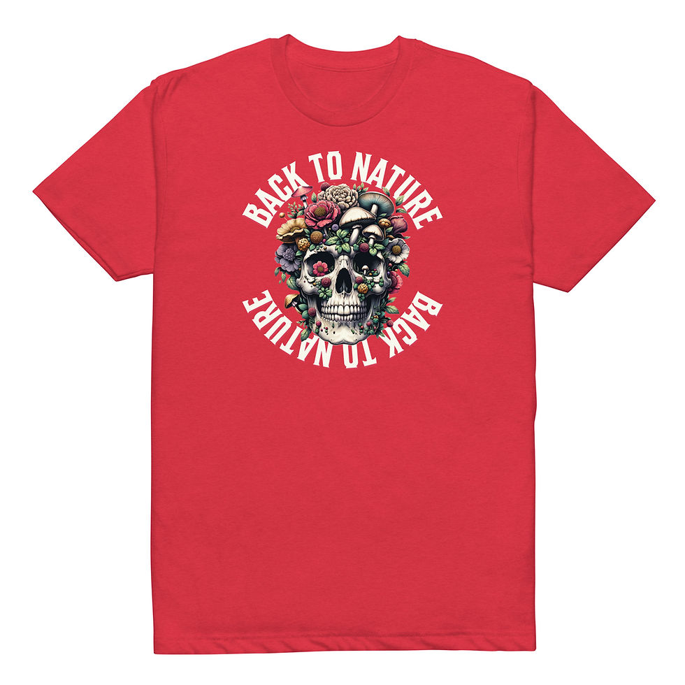 Thumbnail: Shop the Back To Nature Organic Skull Unisex Fitted T-Shirt for eco-friendly style and comfort. Perfect fit for any wardrobe.