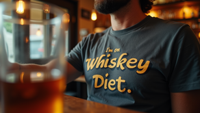 Funny T-shirt design featuring a humorous diet slogan