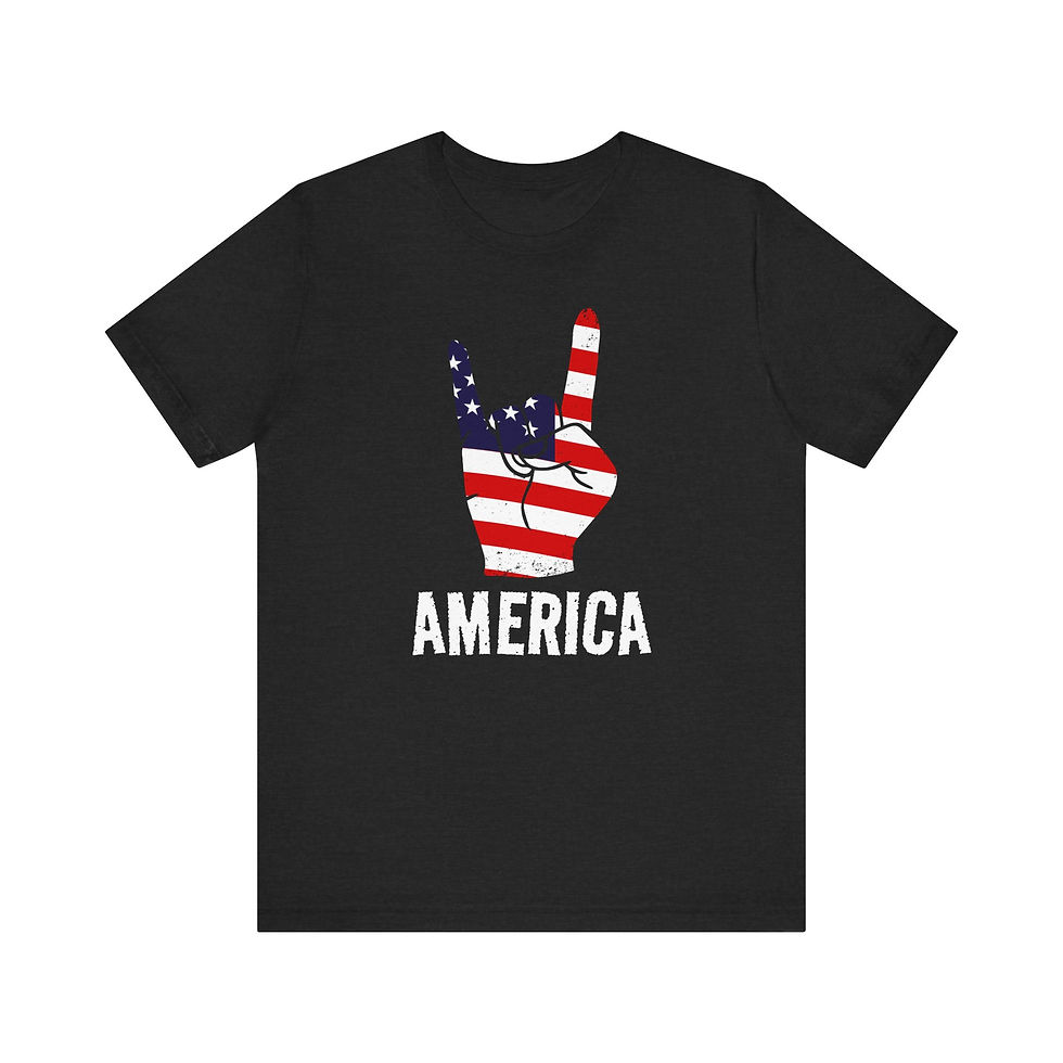 Thumbnail: America Rock and Roll Graphic T-Shirt: Shop Online! Rock Your Style with Our Trendy Modern America Rock and Roll Graphic Tee