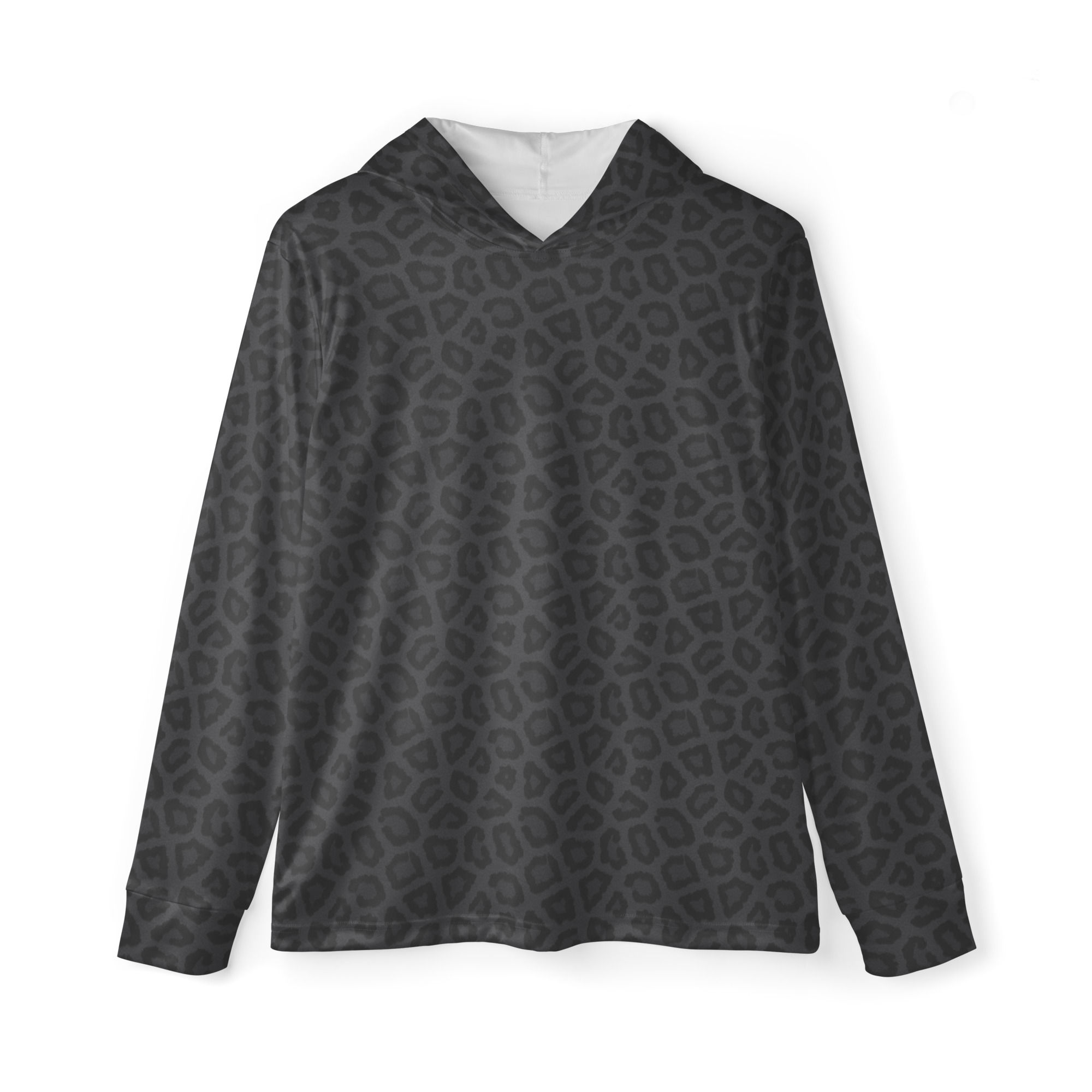 Step up your game in a comfortable men's sports warmup hoodie with bold leopard print—perfect for those who want to stand out