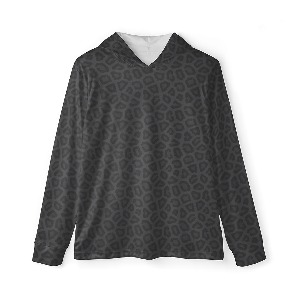 Step up your game in a comfortable men's sports warmup hoodie with bold leopard print—perfect for those who want to stand out