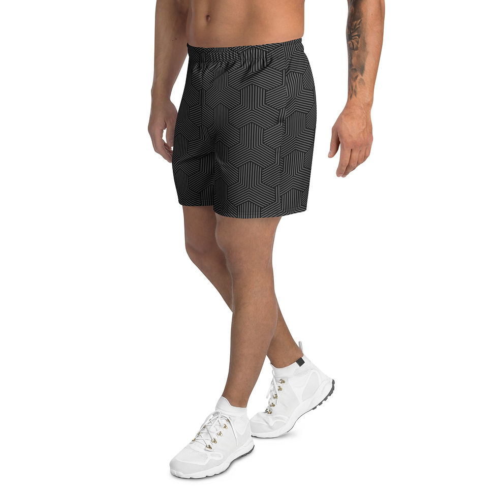 Thumbnail: Buy online Geometric Dark Gray Unisex Athletic Long Shorts — versatile, breathable, and designed for everyone on the move.