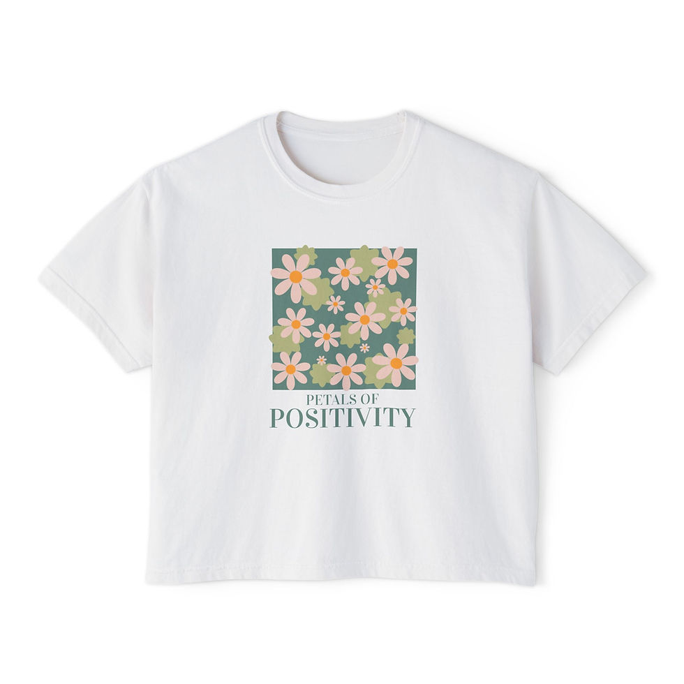 Buy Petals Of Positivity Floral Women's Boxy Tee! Floral design meets comfort—shop this must-have tee for uplifting vibes.