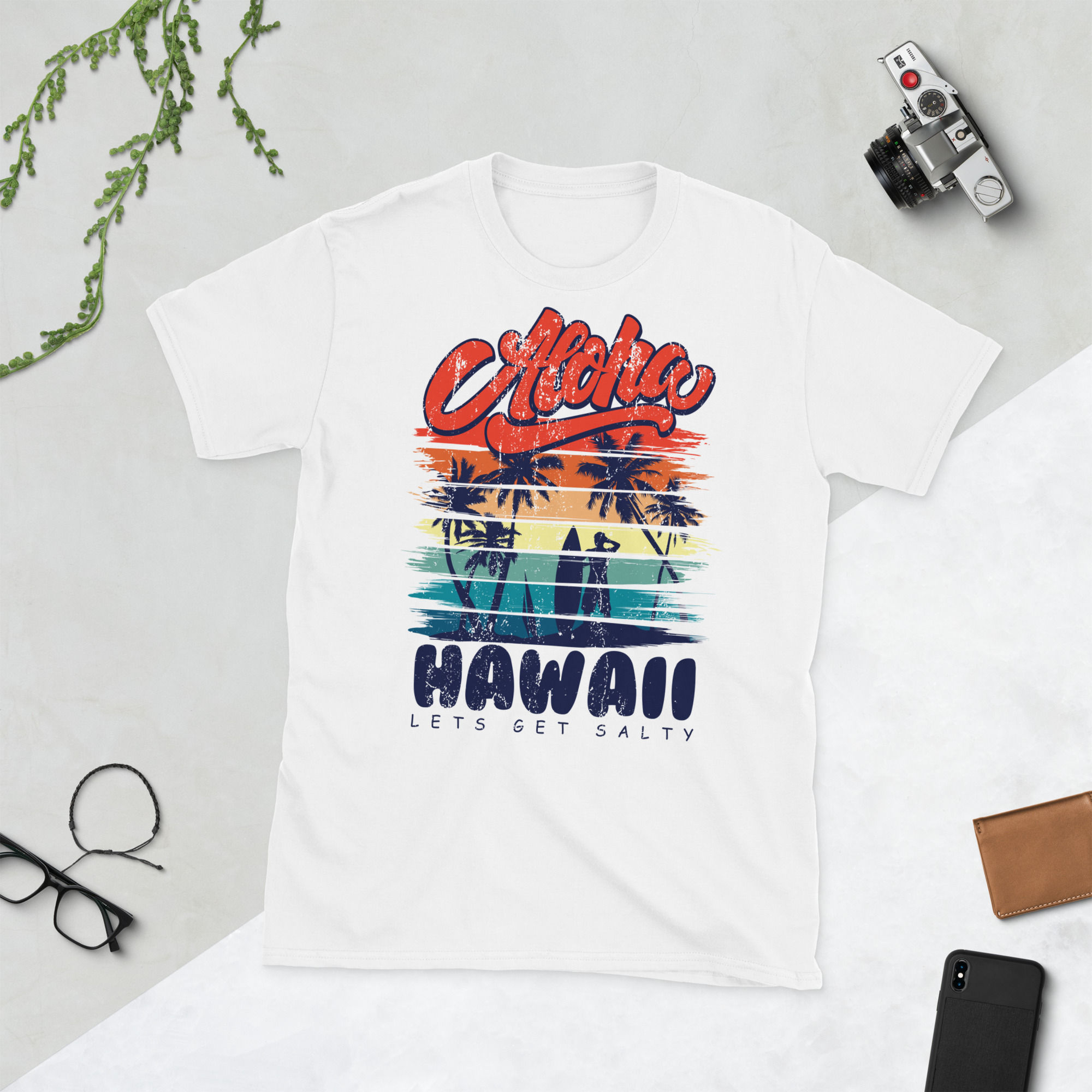 Show your island spirit with the Aloha Hawaii Let’s Get Salty Beach Unisex T-Shirt. Perfect for beach lovers and summer vibes