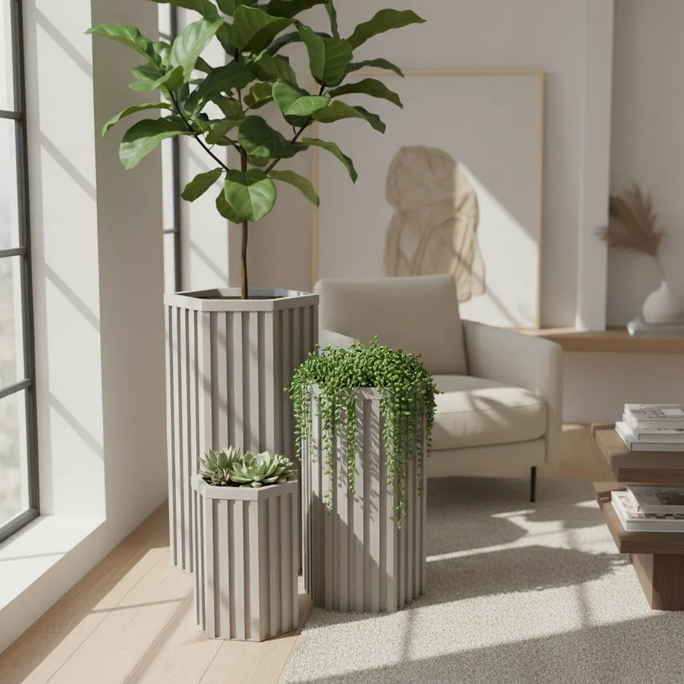 Shop Stylish Hexagon Grove Column Planters for your garden space. Perfect blend of style and function for beautiful, modern.