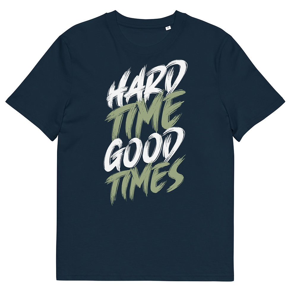 Shop Hard Time Good Times Typography T-Shirt for Casual Wear. Perfect for comfort, style, and making a bold statement!