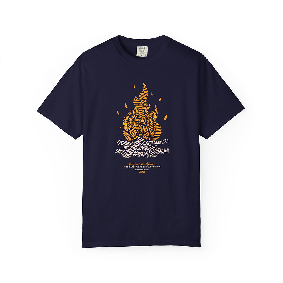 Thumbnail: Buy Campfire Typography Outdoor Camping T-Shirt for comfortable style on your next camping adventure. Grab yours today!