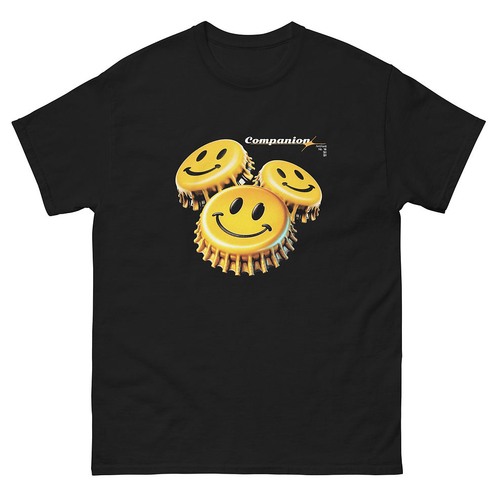 Buy online Unique Smiley Bottle Caps Tee for Casual Wear. Perfect for everyday outfits! Shop now for a trendy look.
